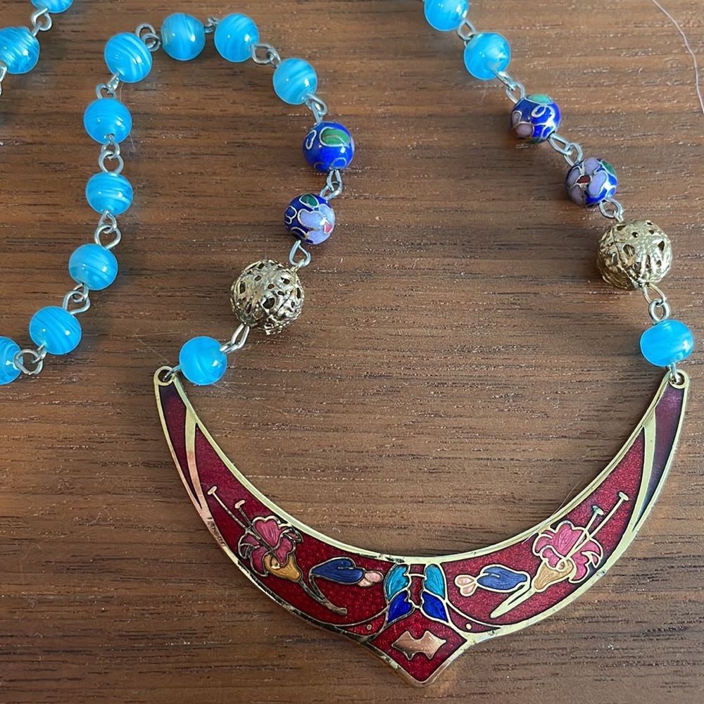 Cloisonné charm necklace #27
